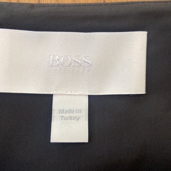 Hugo Boss Digela Dark Emerald Patterned Wool Sheath Dress - Picture 7 of 13